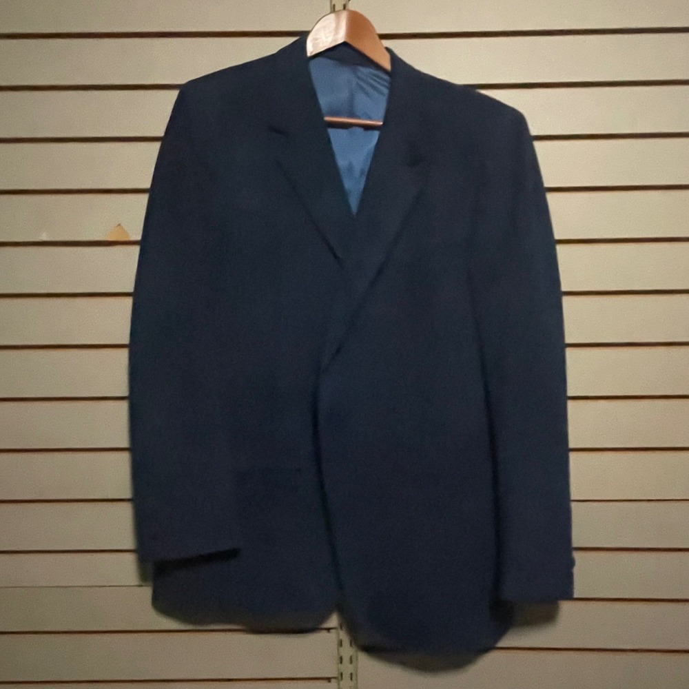 VTG LeBaron California Clothes Blue Ultrasuede Finesse Blazer Jacket Men's Sz 44
